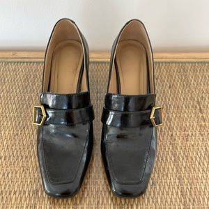 Italian leather heels size 6 block heel